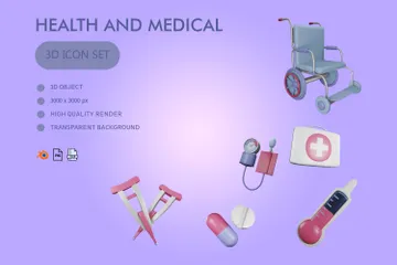 Salud y Medicina Paquete de Icon 3D