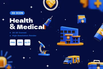 Salud y Medicina Paquete de Icon 3D