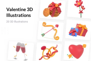 Enamorado Paquete de Illustration 3D