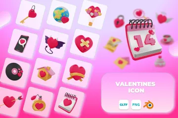 San valentin Paquete de Icon 3D