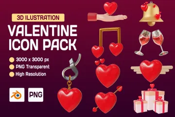 San Valentín Paquete de Icon 3D