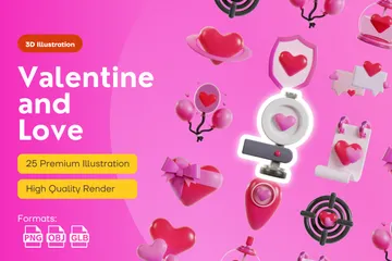 San Valentín y amor Paquete de Icon 3D