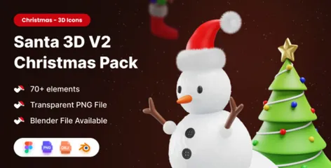 Santa 3D Icon Pack