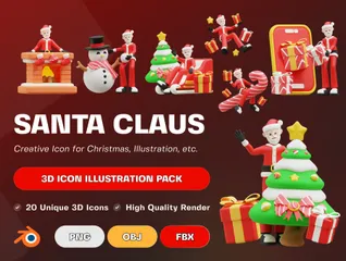 Santa Claus Paquete de Illustration 3D