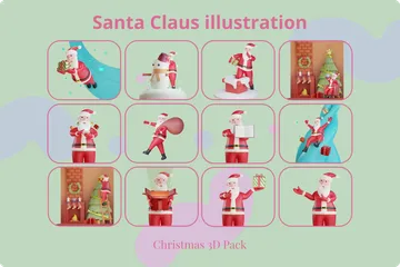 Santa Claus 3D Illustration Pack