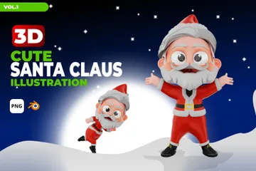 Santa Claus Paquete de Illustration 3D