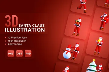 Santa Claus Avatar Paquete de Illustration 3D
