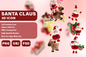 Santa Claus Christmas 3D Illustration Pack