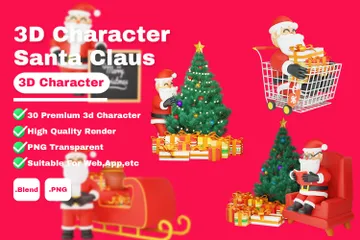 Santa Clause 3D Illustration Pack