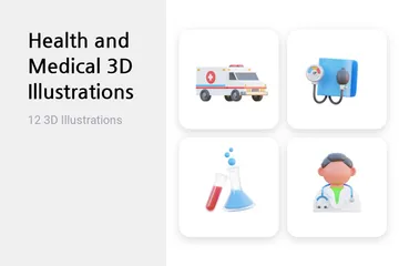 Saúde e medicina Pacote de Illustration 3D