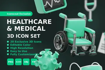 Saúde e Medicina Pacote de Icon 3D