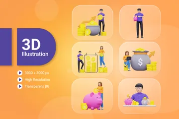 Saving Money 3D Illustration Pack