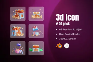 Saving Money Ban 3D Icon Pack