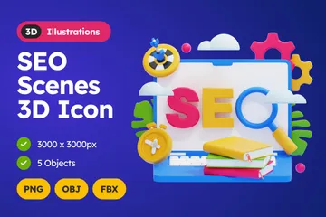 Scènes SEO 3D Illustration Pack