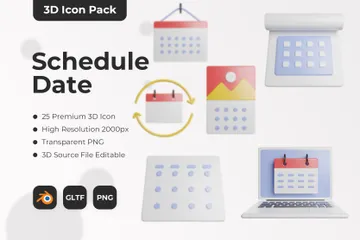 Schedule Date 3D Icon Pack