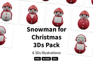 Schneemann zu Weihnachten 3D Icon Pack