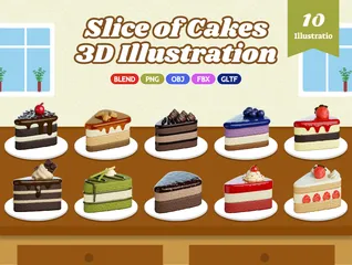 Stückkuchen 3D Icon Pack