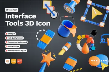 Schnittstellentools 3D Icon Pack