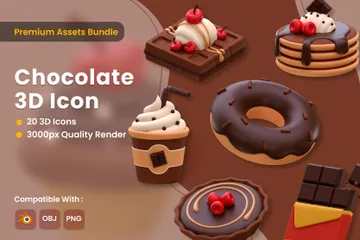 Schokoladendessert 3D Icon Pack