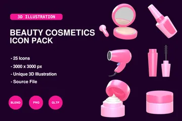 Schönheitskosmetik 3D Icon Pack