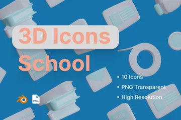 Free School 3D Icon Pack