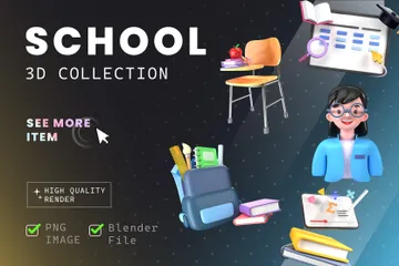 School 3D Icon Pack