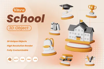 School 3D Icon Pack