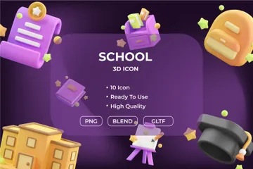 School 3D Icon Pack