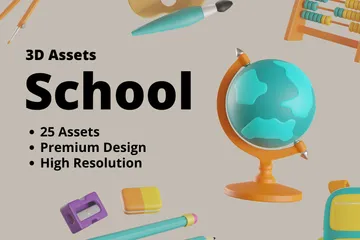 School 3D Icon Pack