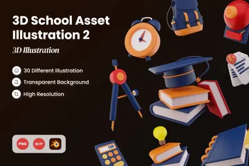 School 3D Icon Pack