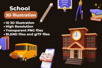 School 3D Icon Pack