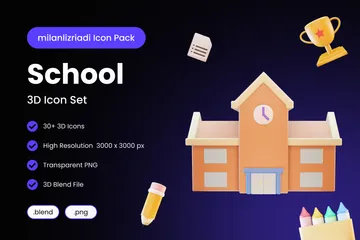 School 3D Icon Pack