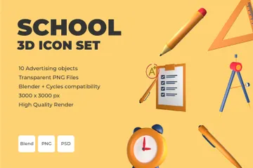 School 3D Icon Pack