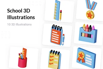 School 3D Illustration Pack