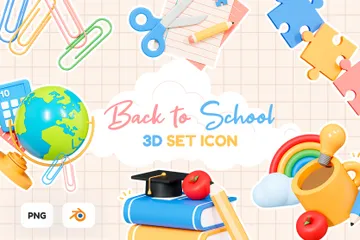 School And Education 3D Icon Pack