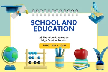 School And Education 3D Icon Pack