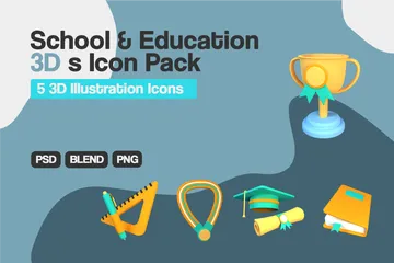 School And Education 3D Icon Pack