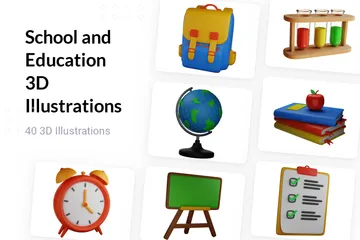 School And Education 3D Illustration Pack