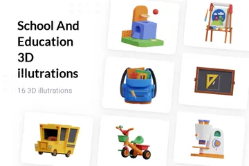 School And Education 3D Illustration Pack