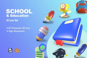 School And Education 3D Illustration Pack