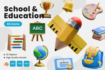 School & Education 3D Icon Pack