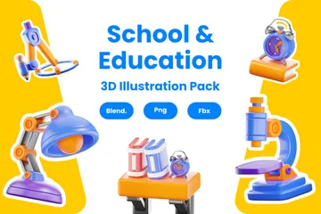 학교 교육 3D Icon 팩