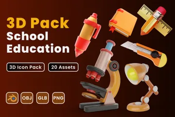 School Education 3D Illustration Pack