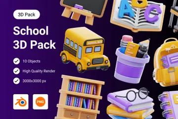 School & Education 3D Icon Pack