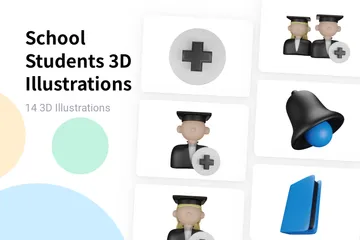 School Students 3D Illustration Pack