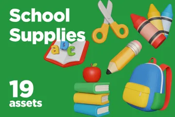 School Supplies 3D Icon Pack