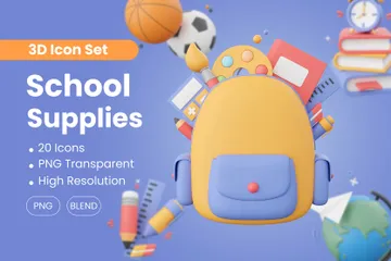 School Supplies 3D Icon Pack