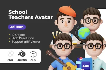 School Teacher 3D Icon Pack