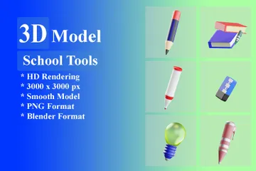 School Tools 3D Icon Pack