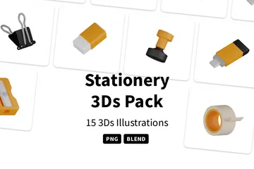 Schreibwaren 3D Icon Pack